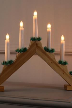 Светодиодная Рождественская горка 39×31×5 см, дерево, 220 В, Luazon Lighting (3613126)
