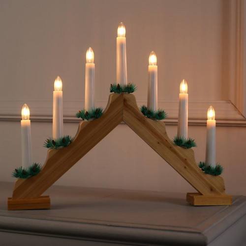 Светодиодная Рождественская горка 39×31×5 см, дерево, 220 В, Luazon Lighting (3613126)