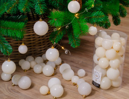 Набор пластиковых шаров Стиль mix, белый пух, 30 шт, Kaemingk (022931) 