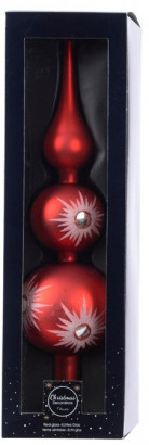 Макушка на елочку Новогодняя  31 см, красная, стекло, KAEMINGK (170179/3)