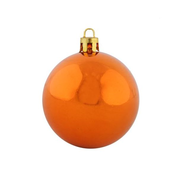 Набор пластиковых шаров 100 мм., оранжевый глянец, 4 шт, Snowmen (ЕК0344)