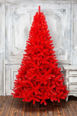 Искусственная елка Искристая 210 см., красная, мягкая хвоя, ЕлкиТорг (152210)
