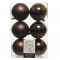 Набор пластиковых шаров Парис 80 мм., темно-коричневый, 6 шт., Kaemingk (022055)