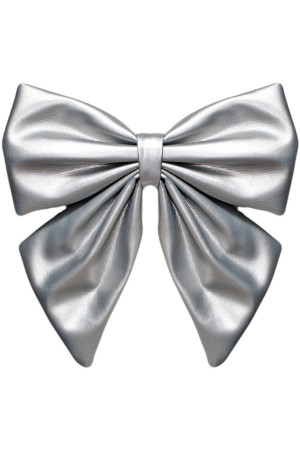 Елочное украшение Бант, 300 мм., серебро, Эко-кожа, ПромЕлка (БТ3-300SILVER)