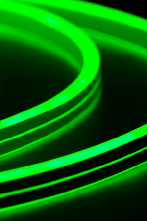 Неон гибкий двусторонний 8*16 мм., 220В, зеленые LED лампы 120 шт на 1 м, бухта 50 м, Teamprof (TPF-FX816D-120-220V-W/G)