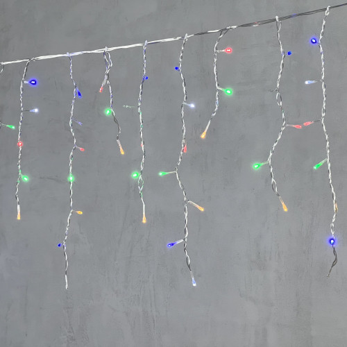 Светодиодная бахрома 4,9*0,5 м., 240 разноцветных LED ламп, мерцание, прозрачный провод ПВХ, Beauty Led (PIL240BLW-10-2M)