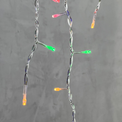 Светодиодная бахрома 4,9*0,5 м., 240 разноцветных LED ламп, мерцание, прозрачный провод ПВХ, Beauty Led (PIL240BLW-10-2M)