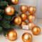 Набор пластиковых шаров Анет 80 мм., янтарный матовый, 6 шт., ЕлкиТорг (150304)