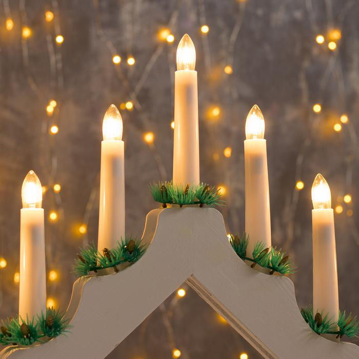 Светодиодная Рождественская горка 39×31×5 см., дерево, 220 В, Luazon Lighting (3613127)