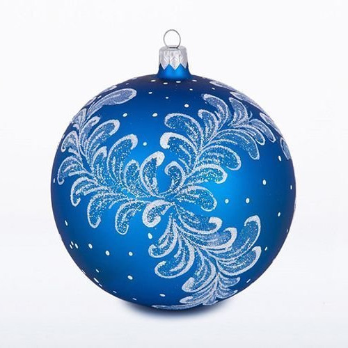 Стеклянный шар Москва 115 мм.,синий,  Ёлочка (С1095/2)