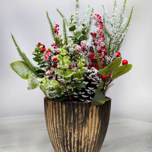 Новогодняя настольная композиция в кашпо 40 см., Christmas DeLuxe (89300)