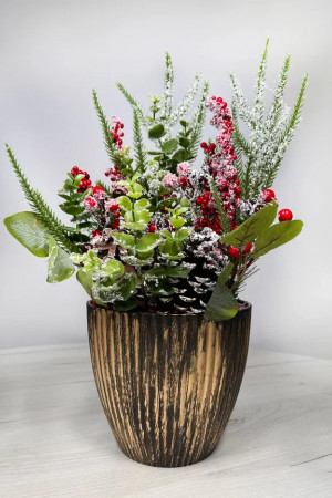 Новогодняя настольная композиция в кашпо 40 см., Christmas DeLuxe (89300)