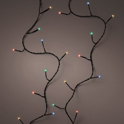 Светодиодная гирлянда с контроллером 9 м, 220V., 120 разноцветных LED ламп, черный ПВХ, Kaemingk (494121)