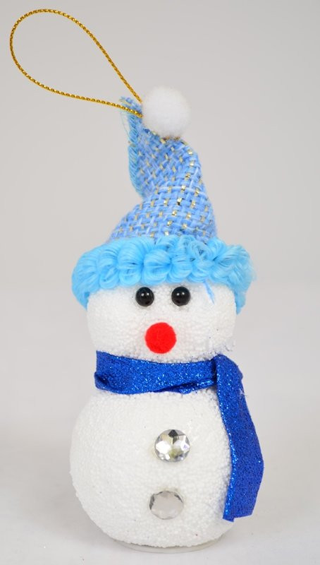 Снеговичок с колпаком светящийся ГОЛУБЫЕ (22070)