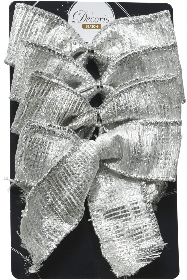 Набор бантов Серебряное кружево 10x10 см. 4 шт, серебро, Kaemingk (445303/3) в Белгороде