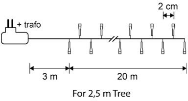 Светодиодная нить Snake Light 1000 разноцветных ламп, 20 м., 24В, 8 режимов, зеленый провод, для елки 230-260 см., Christmas DeLuxe (83779) в Санкт-Петербурге
