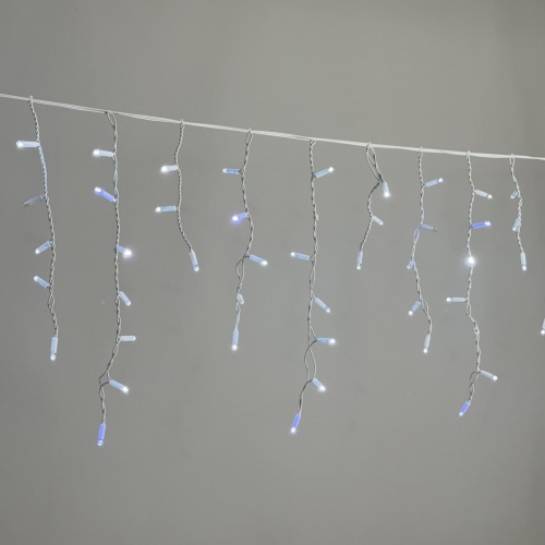 Светодиодная бахрома 3,1*0,5 м., 120 LED, холодный белый, мерцание, белый провод каучук, LTC (ECO120BLW-8-2W) в Екатеринбурге