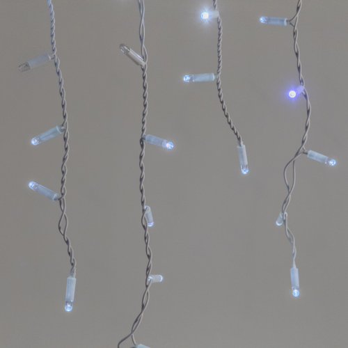 Светодиодная бахрома 3,1*0,5 м., 120 LED, холодный белый, мерцание, белый провод каучук, LTC (ECO120BLW-8-2W)