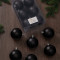 Набор пластиковых шаров Анет 80 мм., черный матовый, 6 шт., ЕлкиТорг (150305)