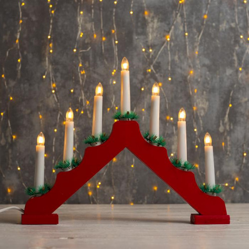 Светодиодная Рождественская горка 39×31×5 см., дерево, 220 В, Luazon Lighting (3613128)