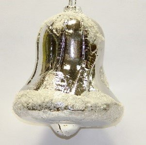 Елочное украшение Колокольчик, пластик, серебряный, h-9,7 см (AP-27)