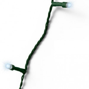 Светодиодная гирлянда с контроллером Алмазная россыпь 19.9 м., 220 V, 200 холодных белых LED ламп, зеленый ПВХ провод, Kaemingk (490502)