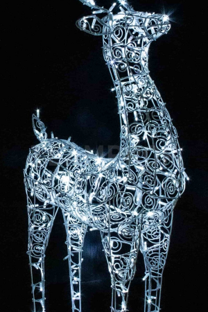 Светодиодная фигура Олень Кружевной 190 см, белый, мерцание, 24В, Teamprof (960578)