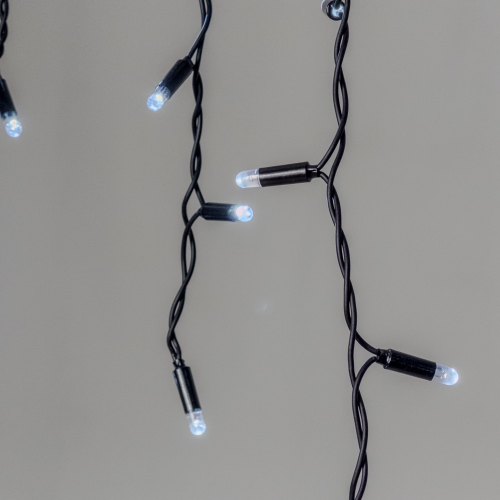 Светодиодная бахрома 3,1*0,5 м., 120 LED, холодный белый, мерцание, черный провод каучук, LTC (ECO120BLW-1-2W)