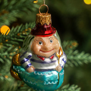 Елочное украшение Водяной, стекло, 8 см., 1 шт., Витус (А408)