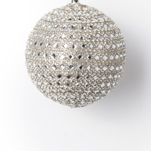 Винтажный стеклянный шар Зеркальный хоровод 10 см., 1 шт., Karlsbach (15257)