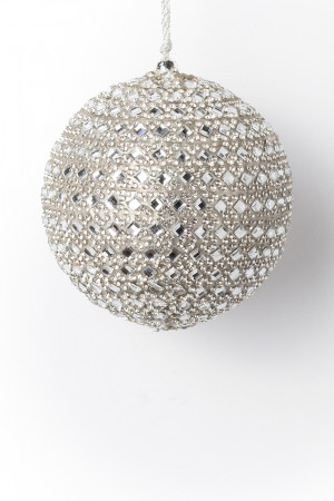 Винтажный стеклянный шар Зеркальный хоровод 10 см., 1 шт., Karlsbach (15257)