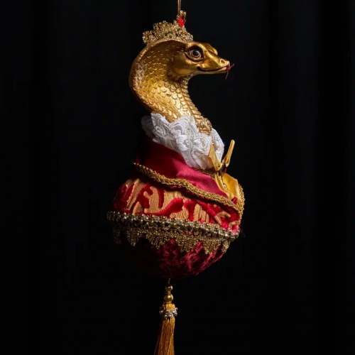 Винтажное украшение Королевский Змей на шаре 10х30 см., Christmas DeLuxe (89116) в Санкт-Петербурге