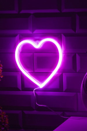 Неоновая вывеска Сердце 20×20 см., батарейки ААх3, USB, розовый, Luazon Lighting (7989803)