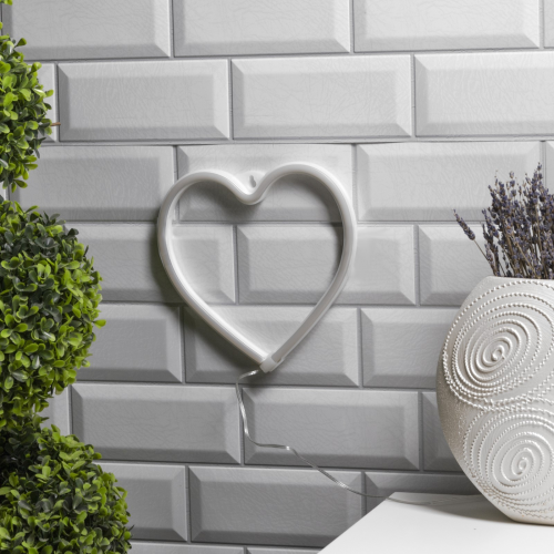 Неоновая вывеска Сердце 20×20 см., батарейки ААх3, USB, розовый, Luazon Lighting (7989803)