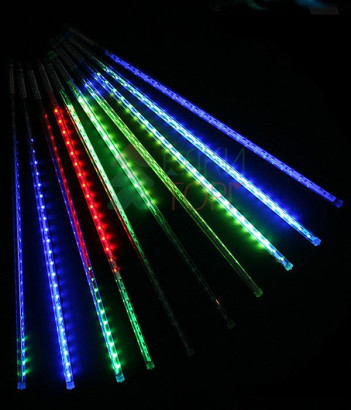 Гирлянда Тающие сосульки 10*0.5 м., 24V., 600 разноцветных LED ламп, коннектор, черный ПВХ, Beauty Led (CCL600-10-1M)