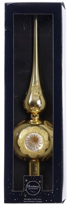 Макушка на елочку Новогодний цветок 31 см, золотая, стекло, KAEMINGK (170180/2)