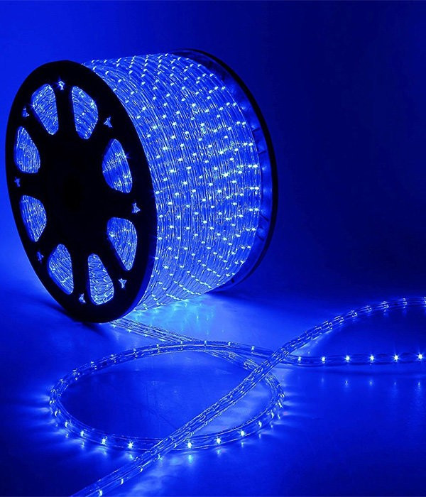 Дюралайт круглый направленный диаметр 13 мм., 220V., синие LED лампы, бухта 100 м, Beauty Led (F3-R2 в Белгороде