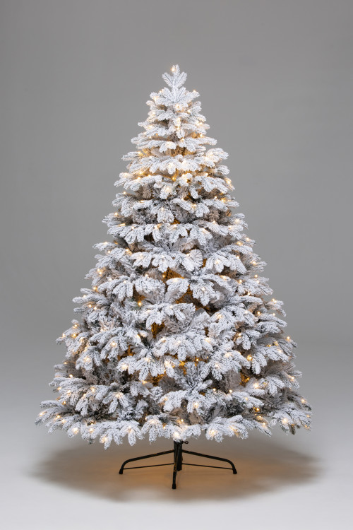 Искусственная елка Камчатская заснеженная 210 см., 505 теплых белых Led ламп., литая хвоя+пвх, ЕлкиТорг (134210)