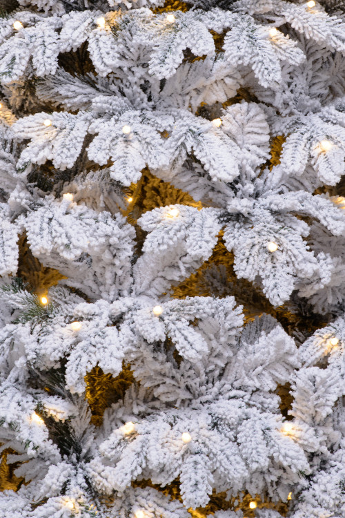 Искусственная елка Камчатская заснеженная 210 см., 505 теплых белых Led ламп., литая хвоя+пвх, ЕлкиТорг (134210)