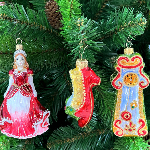 Набор стеклянных игрушек Золушка, красный, 3 шт., Irena CO (63120/1)