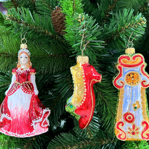 Набор стеклянных игрушек Золушка, красный, 3 шт., Irena CO (63120/1)