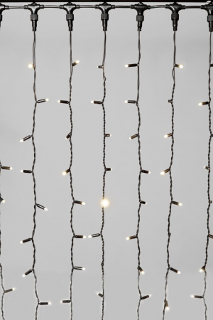 Светодиодный занавес 2*2 м., 400 LED, тепло-белый, статика, черный провод каучук, LTC (ECO402-1-2WW)
