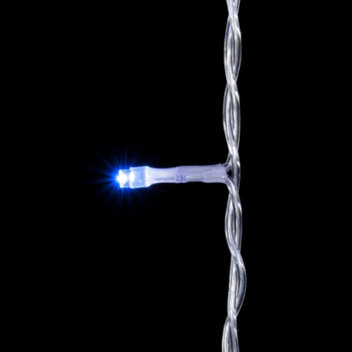 Светодиодный занавес 2*2 м., 400 синих LED ламп, мерцание, прозрачный провод ПВХ, LTC (PCL402BLW-10-2B) в Санкт-Петербурге