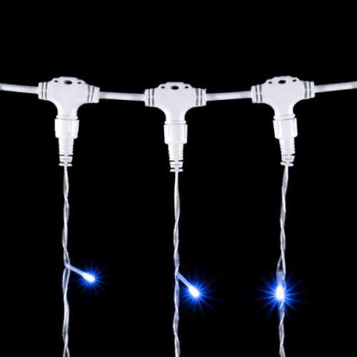 Светодиодный занавес 2*2 м., 400 синих LED ламп, мерцание, прозрачный провод ПВХ, LTC (PCL402BLW-10-2B) в Санкт-Петербурге