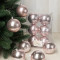 Набор пластиковых шаров Анет 80 мм., нежно-розовый матовый, 6 шт., ЕлкиТорг (150307)