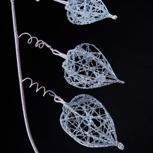 Ветвь Физалис серебро 58 см., Christmas DeLuxe (88868) 