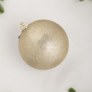 Шар пластиковый глиттер 140 мм., шампань, ЕлкиТорг (150514)