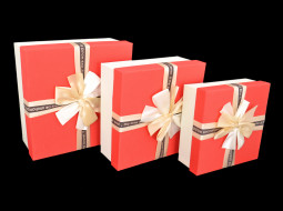 Набор подарочных коробок 3 шт., цвет красный (Y92314-26T)