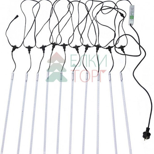 Гирлянда Тающие сосульки 10*0.5 м., 24V., 600 синих LED ламп, коннектор, черный ПВХ, LTC (CCL600-10-1B)