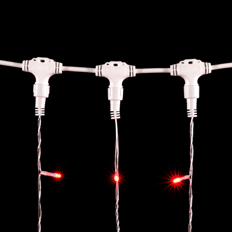 Светодиодный занавес 2*3 м., 600 красных LED ламп, прозрачный провод ПВХ, Beauty Led (PCL602-10-2R)